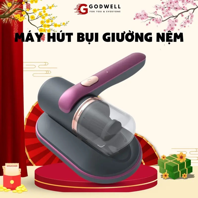 Máy Hút Bụi Giường Nệm Không Dây 8000PA - Diệt Khuẩn UV, Hút Sâu Mạt Bụi & Vi Khuẩn