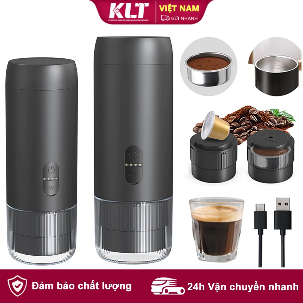 Máy Pha Cà Phê Mini Espresso Không Dây CLITON - Áp Suất 20Bar, Pha Cầm Tay Mini Tiện Lợi