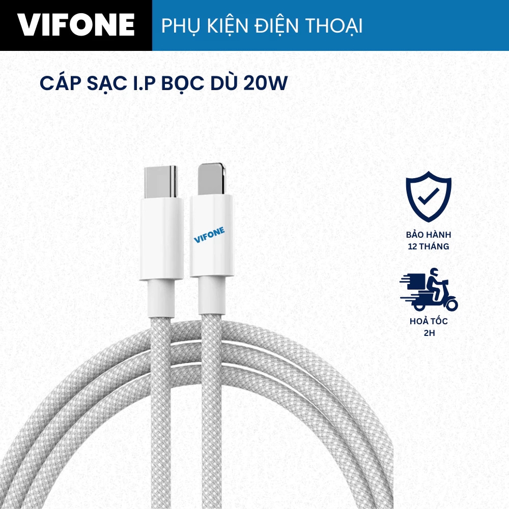 Cáp Sạc Nhanh 20W Bọc Dù Siêu Bền: Sạc 50% Pin Trong 30 Phút
