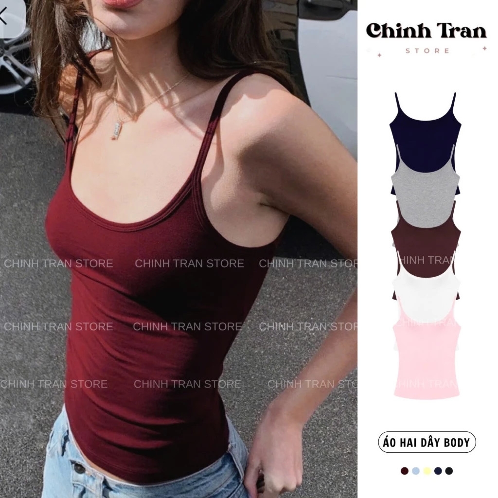 Áo Hai Dây Nữ Basic Dáng Dài: Thun Cotton Co Giãn 4 Chiều