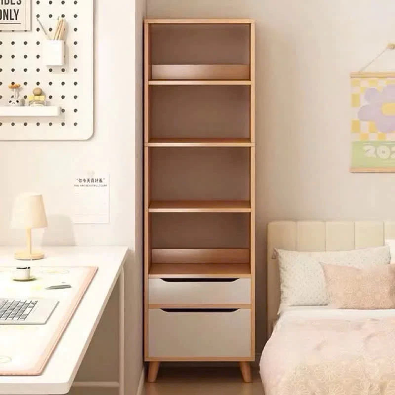 Kệ Sách Gỗ Bắc Âu Nhiều Tầng, Có Ngăn Kéo, Gỗ MDF Cao Cấp