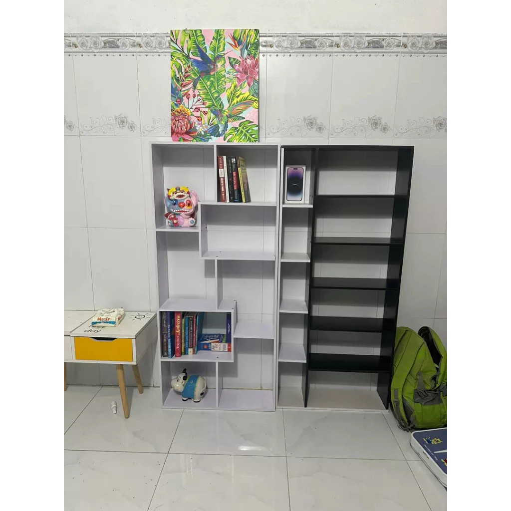 Kệ Sách Đứng Gỗ MDF Nhiều Ngăn: Thiết Kế Chữ U Hiện Đại, Chống Ẩm