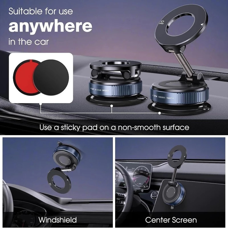 Giá Đỡ Điện Thoại Từ Tính K007: Magsafe Hút Chân Không, Hợp Kim Cao Cấp