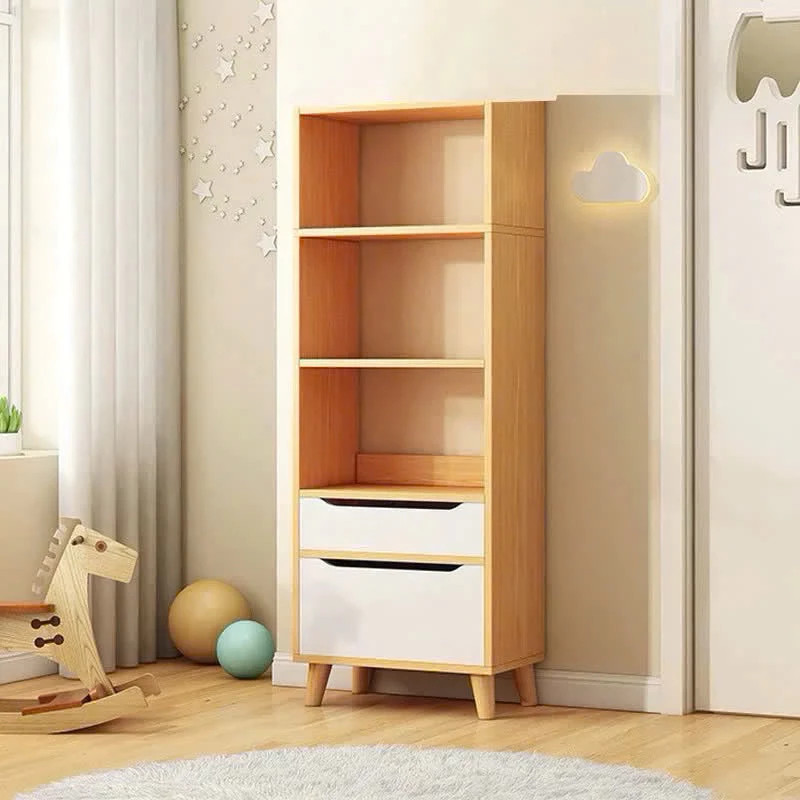 Kệ Sách Gỗ Bắc Âu Nhiều Tầng, Có Ngăn Kéo, Gỗ MDF Cao Cấp