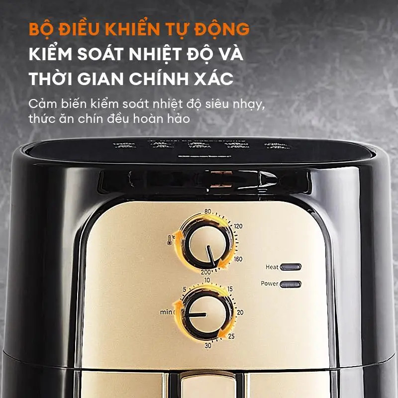 Nồi Chiên Không Dầu Gaabor 6.5L AF65M-BK01A - Dung Tích Lớn Cho Gia Đình 4-6 Người