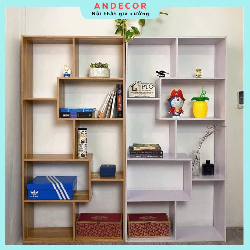 Kệ Sách Đứng Gỗ MDF Nhiều Ngăn: Thiết Kế Chữ U Hiện Đại, Chống Ẩm