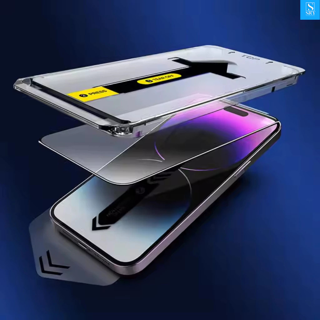 Kính Cường Lực iPhone Tự Dán: Khung Tự Lấy Bụi 5 Giây, Full Màn Hình