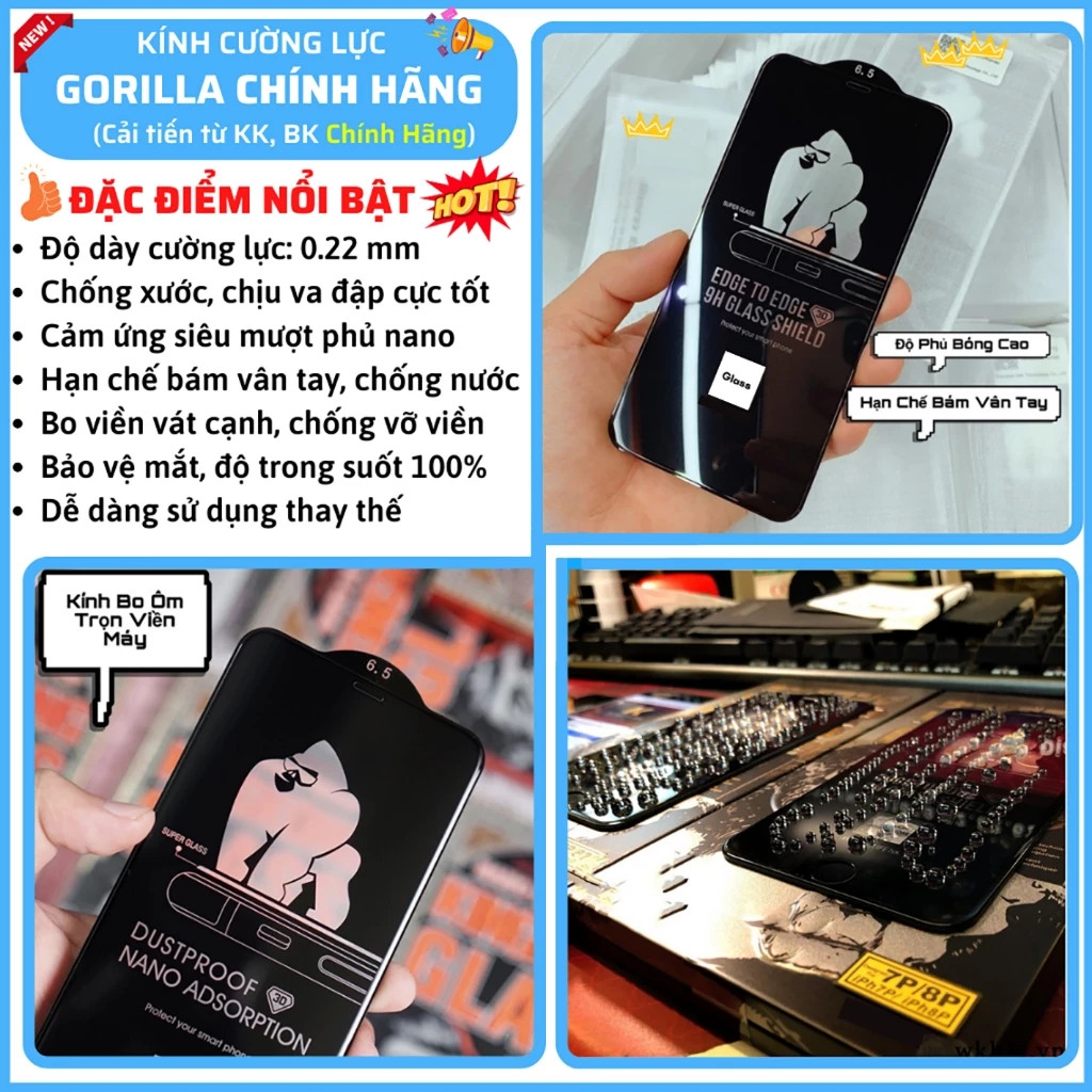 Kính Cường Lực iPhone Tự Dán CNT, KK, Baikô: Chống Nhìn Trộm, Full Màn