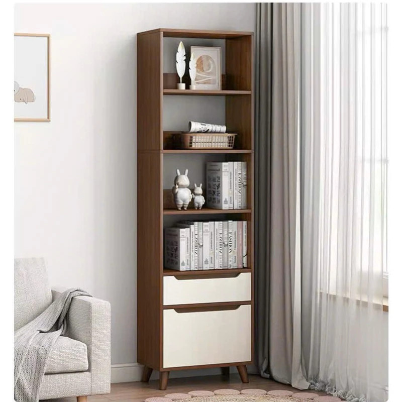 Kệ Sách Gỗ Bắc Âu Nhiều Tầng, Có Ngăn Kéo, Gỗ MDF Cao Cấp