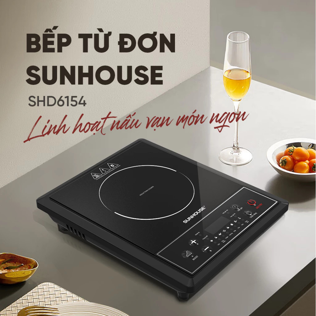 Bếp Từ Đơn Hồng Ngoại Sunhouse SHD6154 - 10 Mức Nhiệt Linh Hoạt, Bảo Hành 12 Tháng