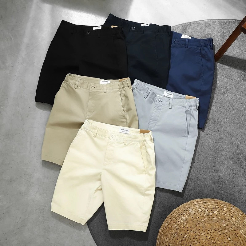 Quần Short Kaki Nam TORANO FSBK012: Vải Cotton Cao Cấp, Dây Dệt Sườn