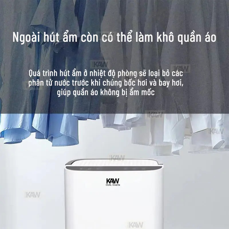 Máy Hút Ẩm KAW 3 IN 1: Lọc Không Khí, Sấy Quần Áo, Hút Ẩm Công Suất Cao Cho Gia Đình