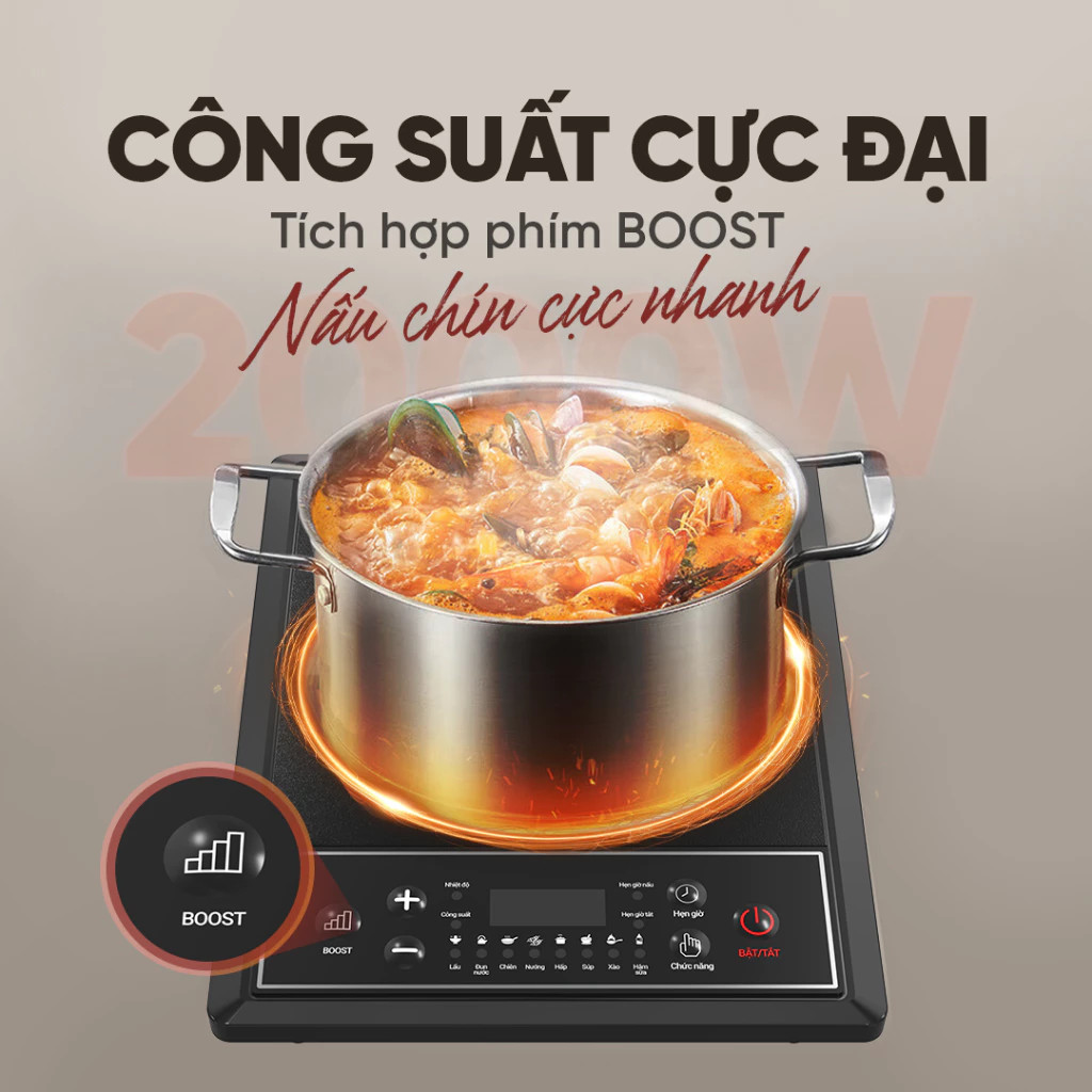 Bếp Từ Đơn Hồng Ngoại Sunhouse SHD6154 - 10 Mức Nhiệt Linh Hoạt, Bảo Hành 12 Tháng