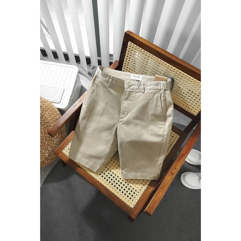 Quần Short Kaki Nam TORANO FSBK012: Vải Cotton Cao Cấp, Dây Dệt Sườn