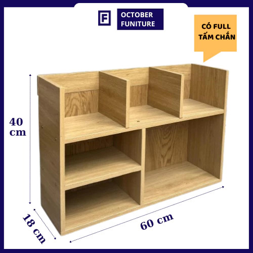 Kệ Sách Để Bàn Đa Năng: Gỗ MDF Chống Ẩm, Thiết Kế 3 Ngăn Thông Minh