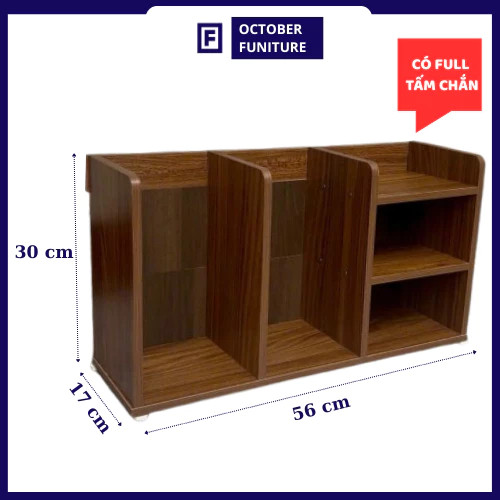 Kệ Sách Để Bàn Đa Năng: Gỗ MDF Chống Ẩm, Thiết Kế 3 Ngăn Thông Minh