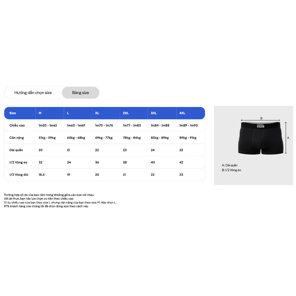 Combo 3 Quần Lót Nam Trunk Bamboo Coolmate: Kháng Khuẩn, Thoáng Khí X3