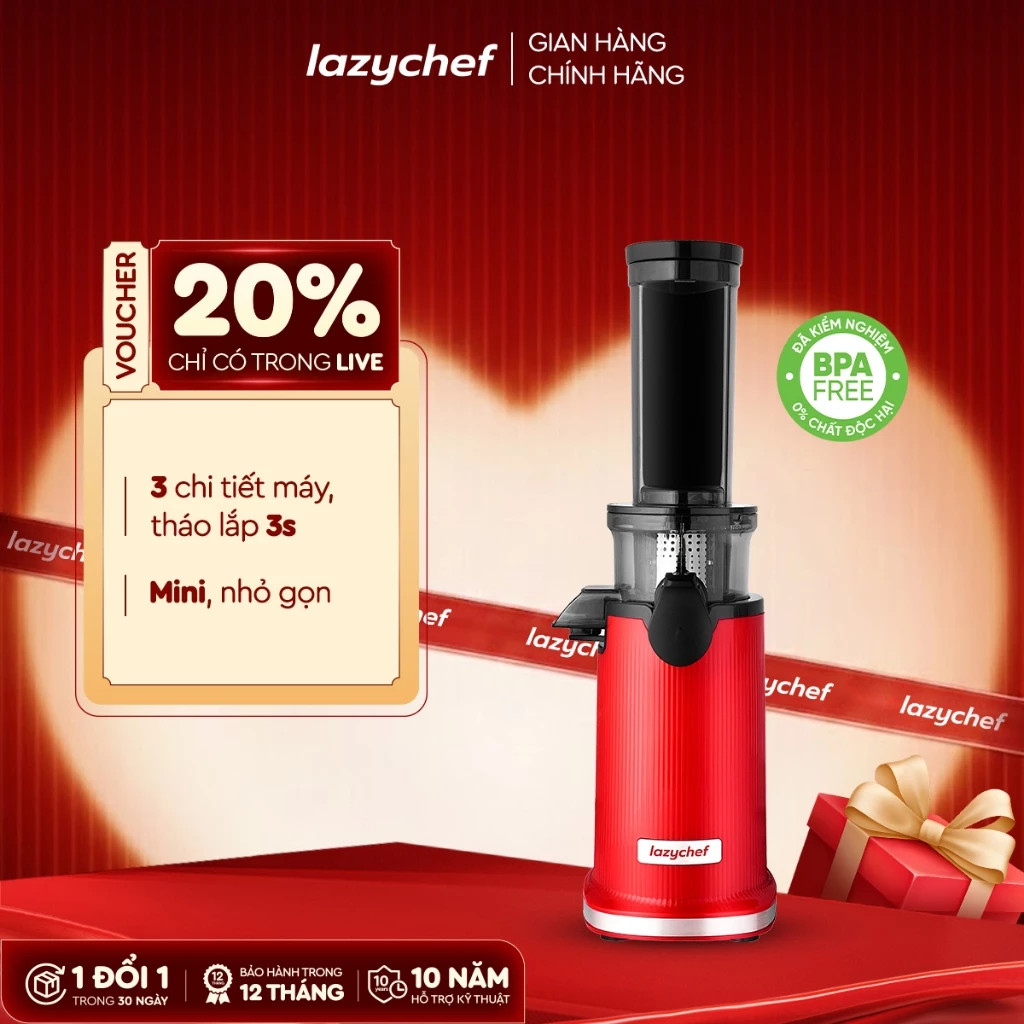 Máy Ép Chậm Mini 3S Lazychef - Máy Ép Trái Cây, Máy Làm Kem Hoa Quả, Công Nghệ Ép Lạnh