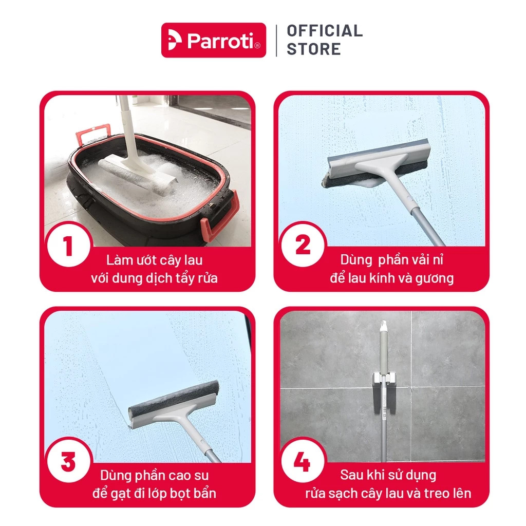 Cây Lau Kính, Gạt Kính Đa Năng Parroti Shiny SN01 - Lau Sạch & Gạt Nước Thông Minh Thế Hệ Mới