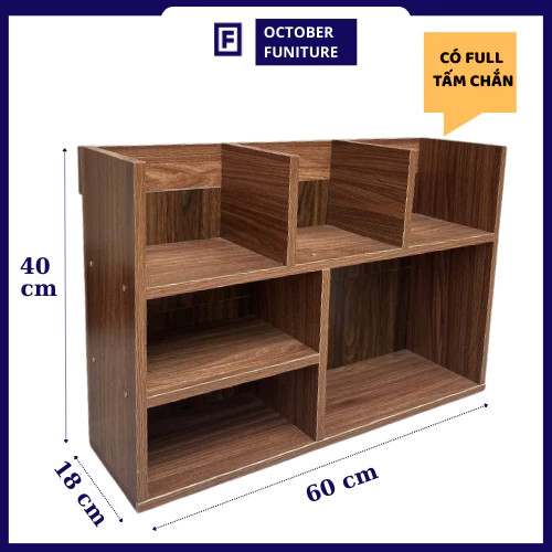 Kệ Sách Để Bàn Đa Năng: Gỗ MDF Chống Ẩm, Thiết Kế 3 Ngăn Thông Minh