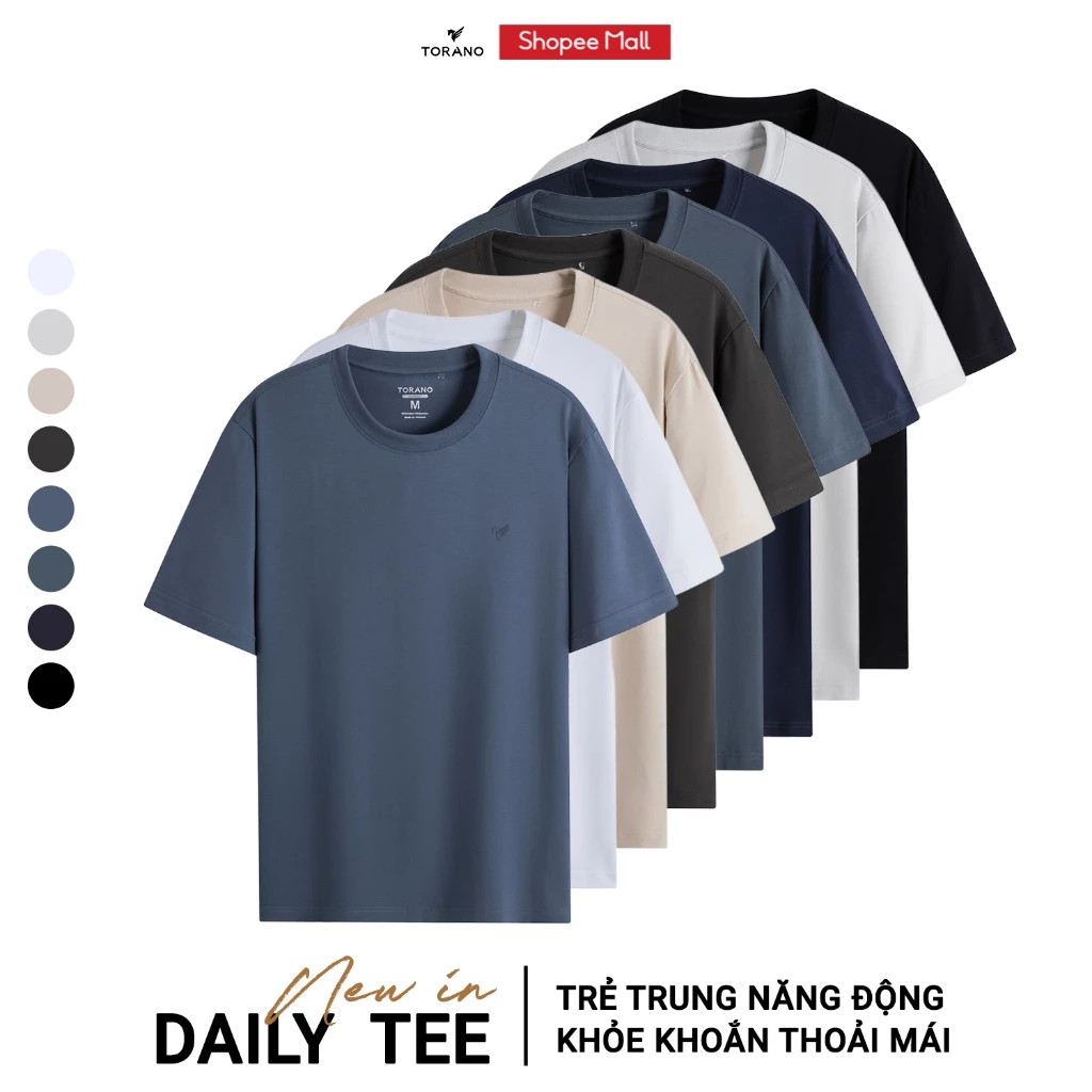 Áo Thun Nam TORANO TS001: Cotton Co Giãn, Kháng Khuẩn, Chống Tia UV