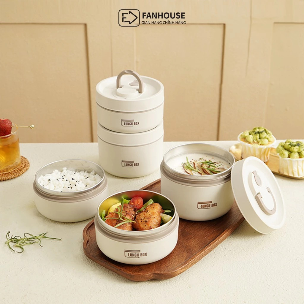 Hộp Đựng Cơm Lunch Box 3 Ngăn - Cà Men Giữ Nhiệt Cao Cấp Cho Dân Văn Phòng