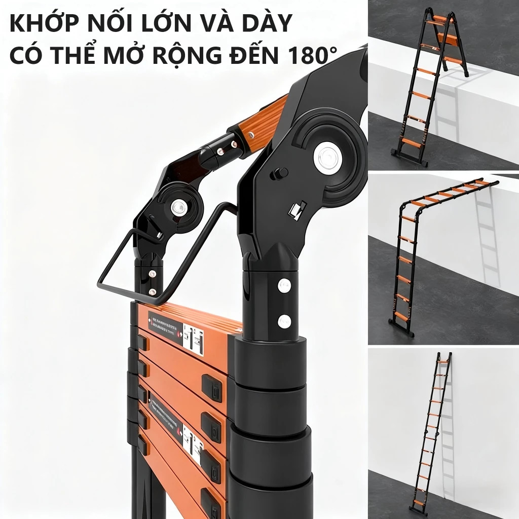 Thang Nhôm Rút Chữ A Nhập Khẩu (1.7m - 2.9m) Tải Trọng 650KG