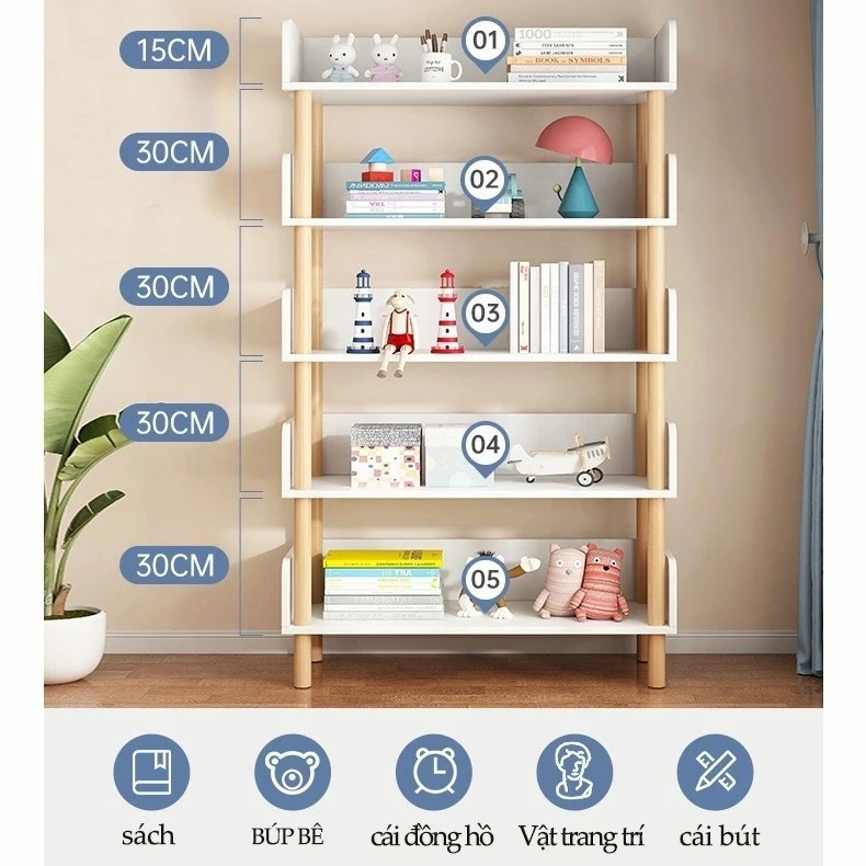 Kệ Sách Gỗ Phong Cách Châu Âu: Đa Năng 2-6 Tầng, Chống Ẩm, Bền Bỉ