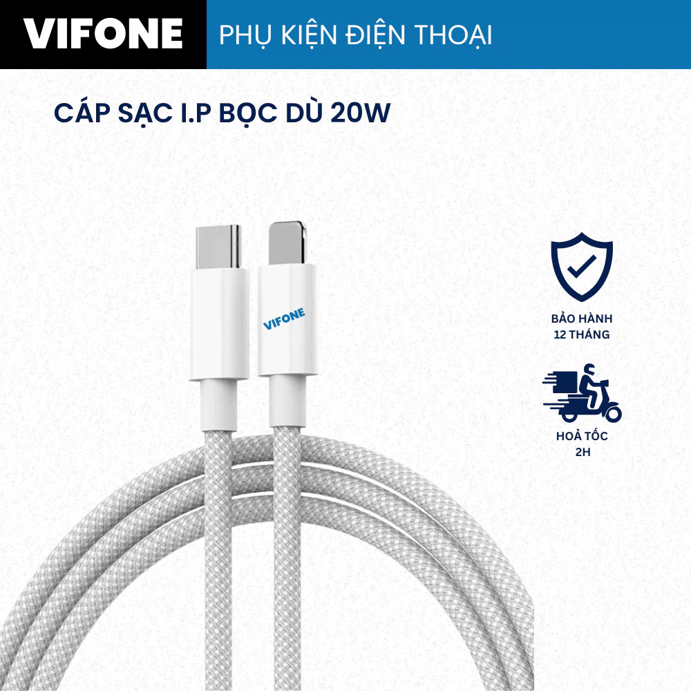Cáp Sạc Nhanh 20W Bọc Dù Siêu Bền: Sạc 50% Pin Trong 30 Phút