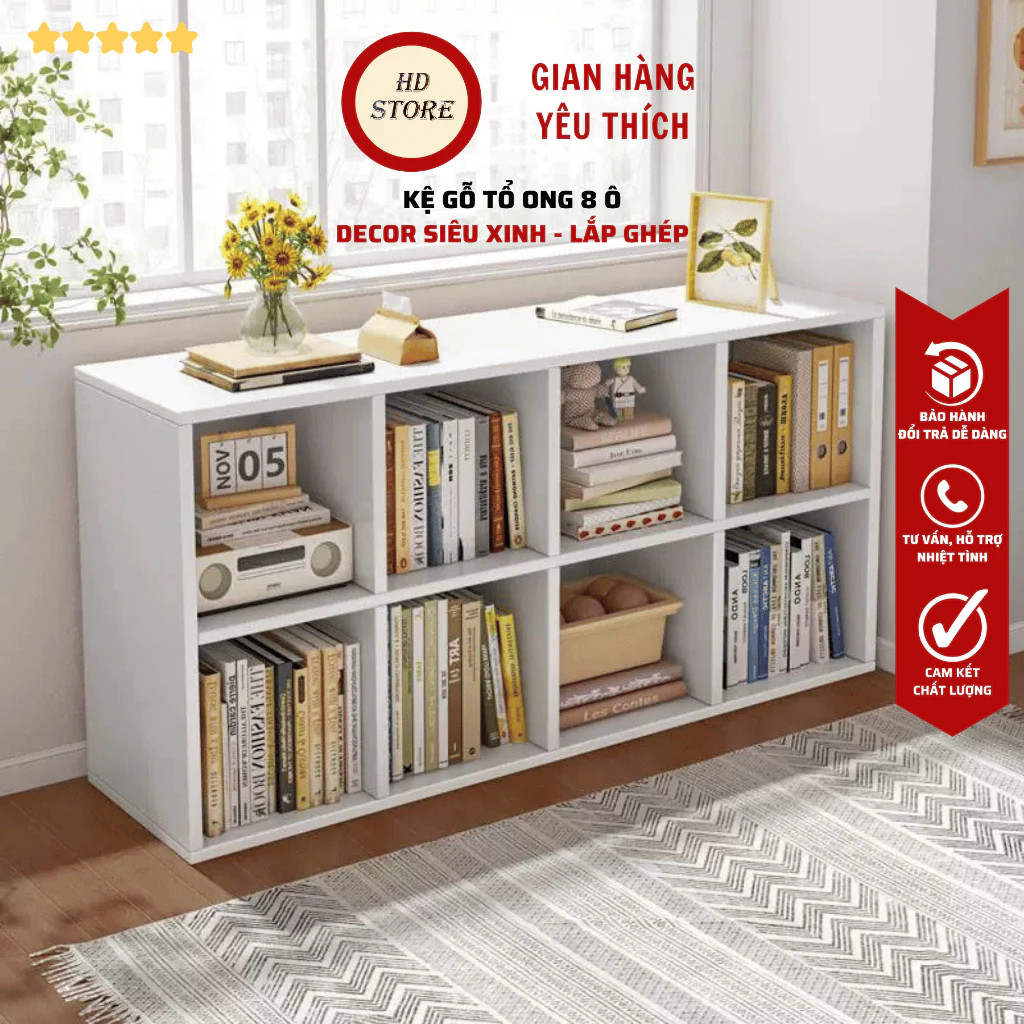 Kệ Gỗ Tổ Ong Nhiều Tầng: Gỗ MDF Nhập Khẩu, Lắp Ghép Thông Minh