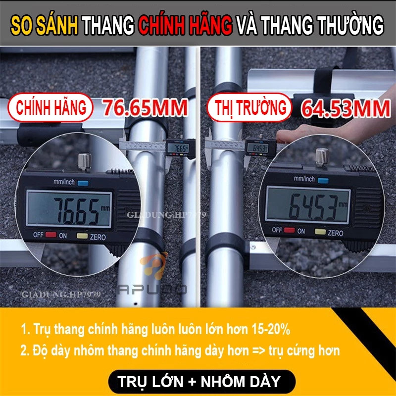 Thang Rút Nhôm Inox Chữ A, Chữ I (1.9m - 6m) Bền Bỉ Tải Trọng Lớn