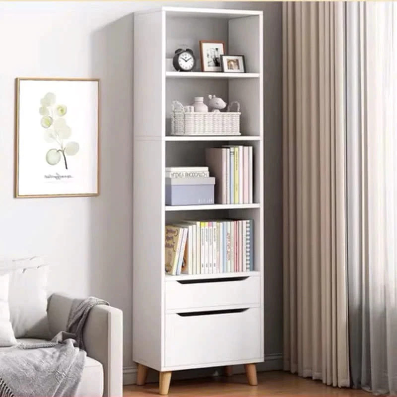 Kệ Sách Gỗ Bắc Âu Nhiều Tầng, Có Ngăn Kéo, Gỗ MDF Cao Cấp