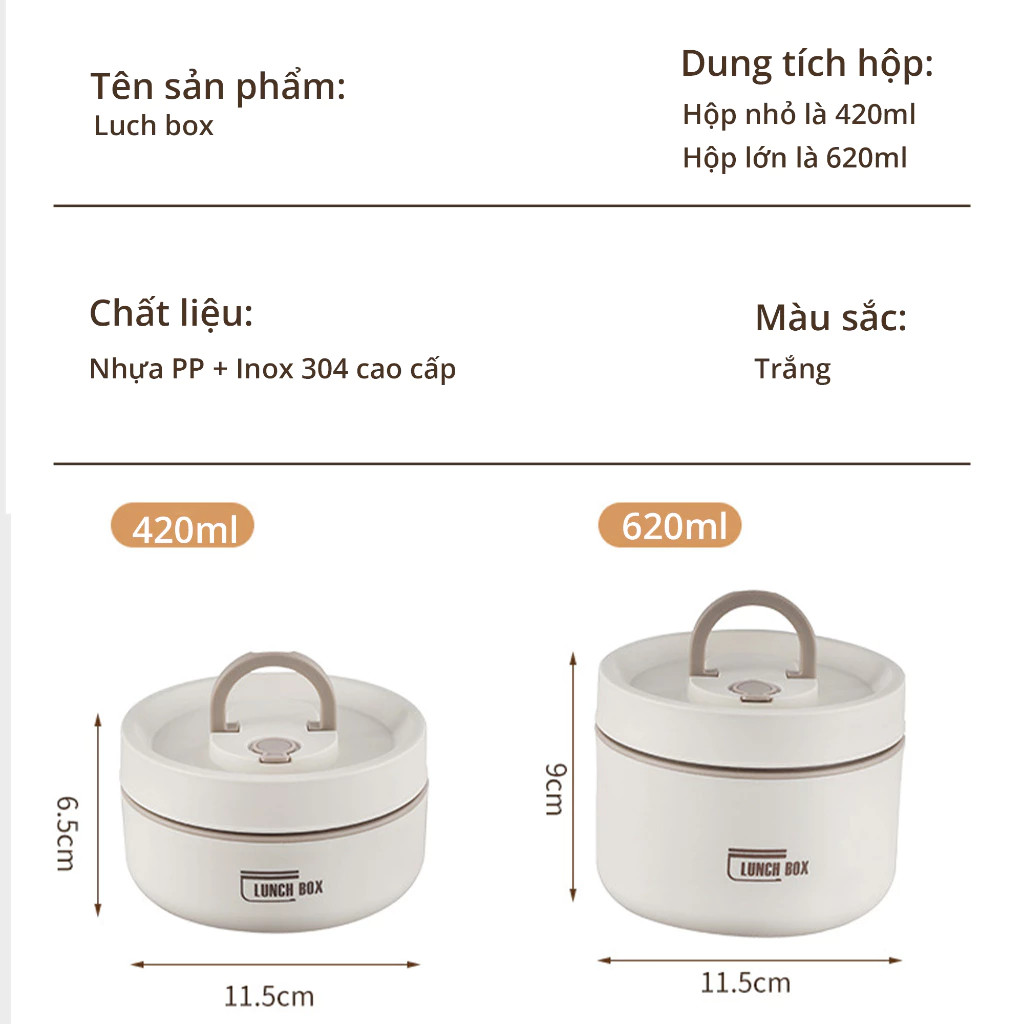 Hộp Đựng Cơm Lunch Box 3 Ngăn - Cà Men Giữ Nhiệt Cao Cấp Cho Dân Văn Phòng