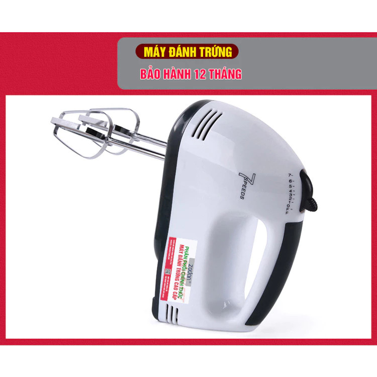 Máy Đánh Trứng 7 Cấp Độ 300W Đa Năng: Đánh Kem, Trộn Bột, Tạo Bọt Cafe Cực Nhanh