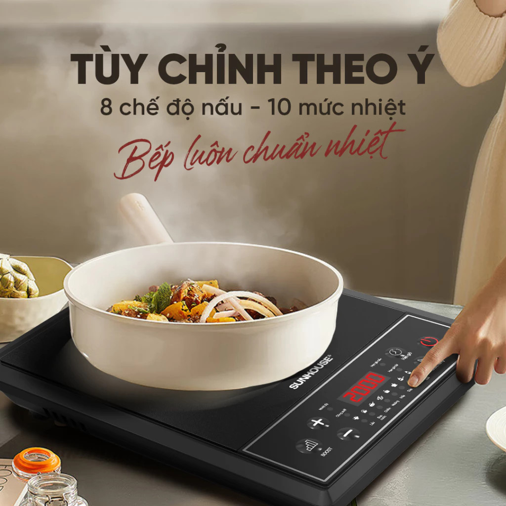 Bếp Từ Đơn Hồng Ngoại Sunhouse SHD6154 - 10 Mức Nhiệt Linh Hoạt, Bảo Hành 12 Tháng