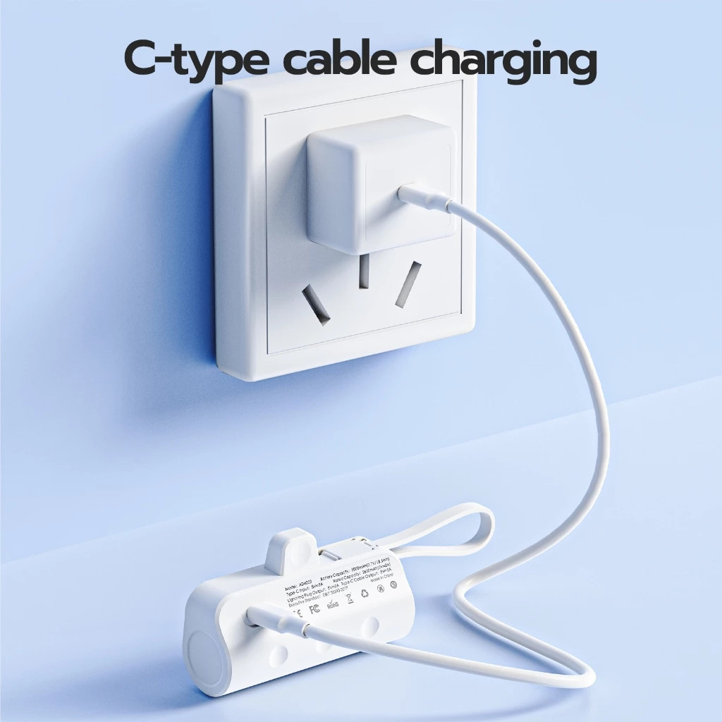 Sạc Dự Phòng Mini GOOJODOQ 5000mAh: Tích Hợp Cáp Lightning & Type-C