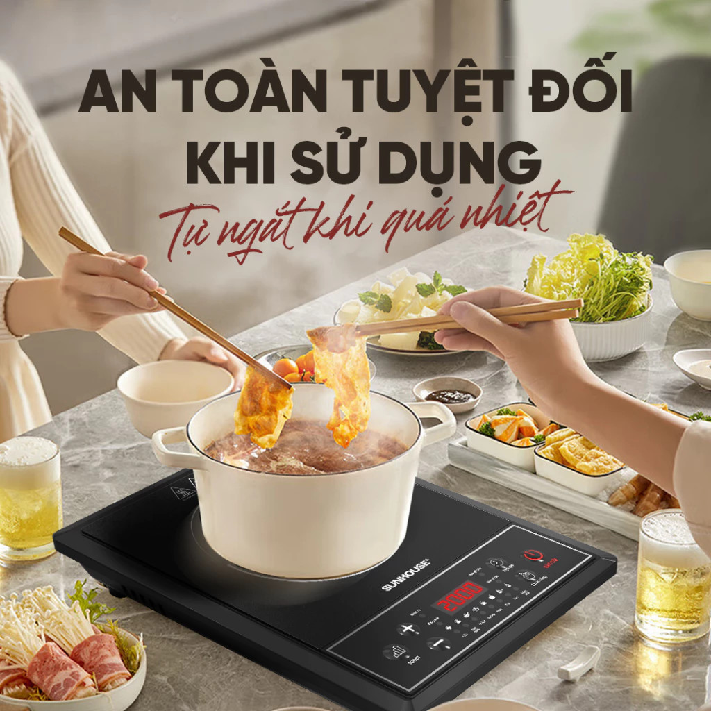 Bếp Từ Đơn Hồng Ngoại Sunhouse SHD6154 - 10 Mức Nhiệt Linh Hoạt, Bảo Hành 12 Tháng