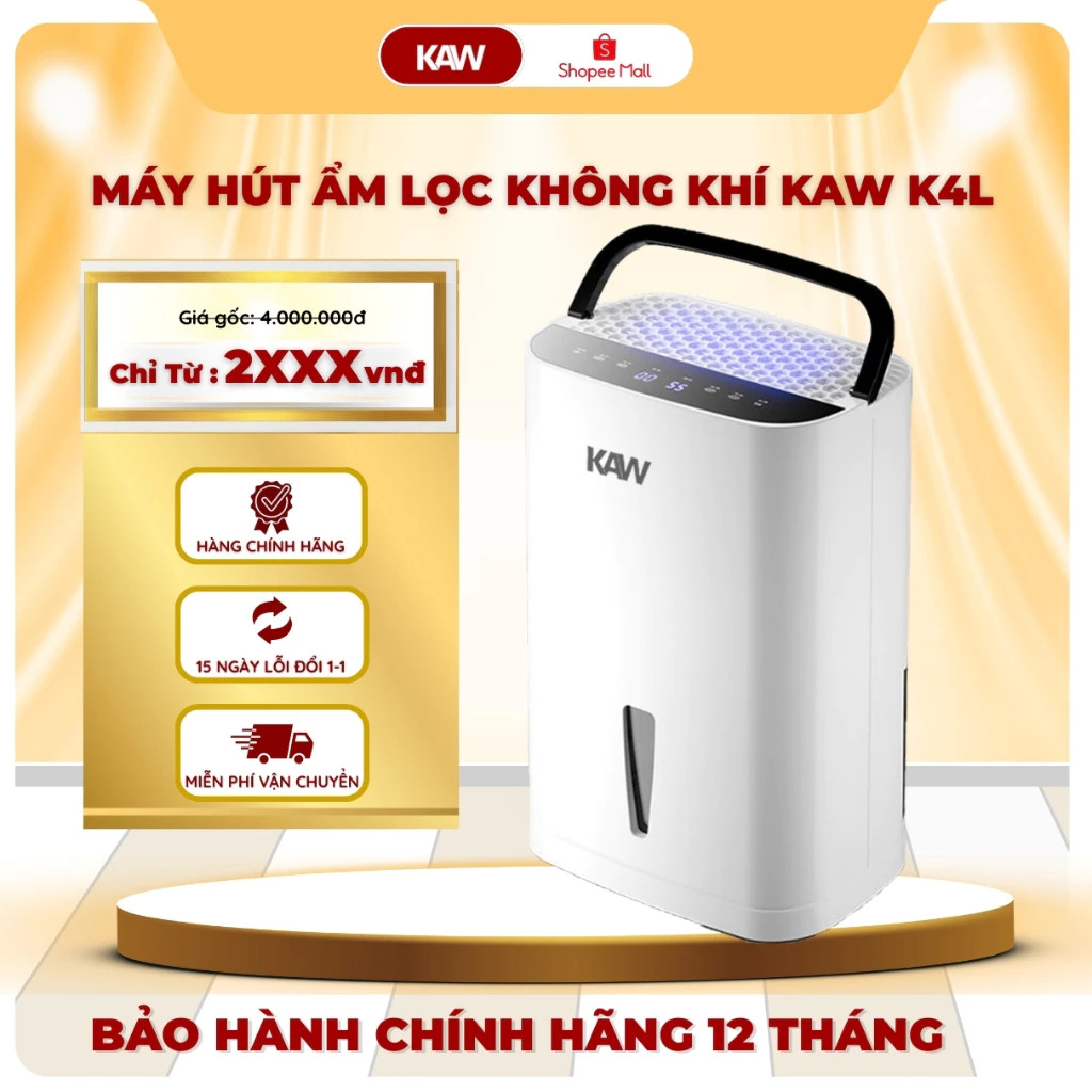 Máy Hút Ẩm KAW 3 IN 1: Lọc Không Khí, Sấy Quần Áo, Hút Ẩm Công Suất Cao Cho Gia Đình