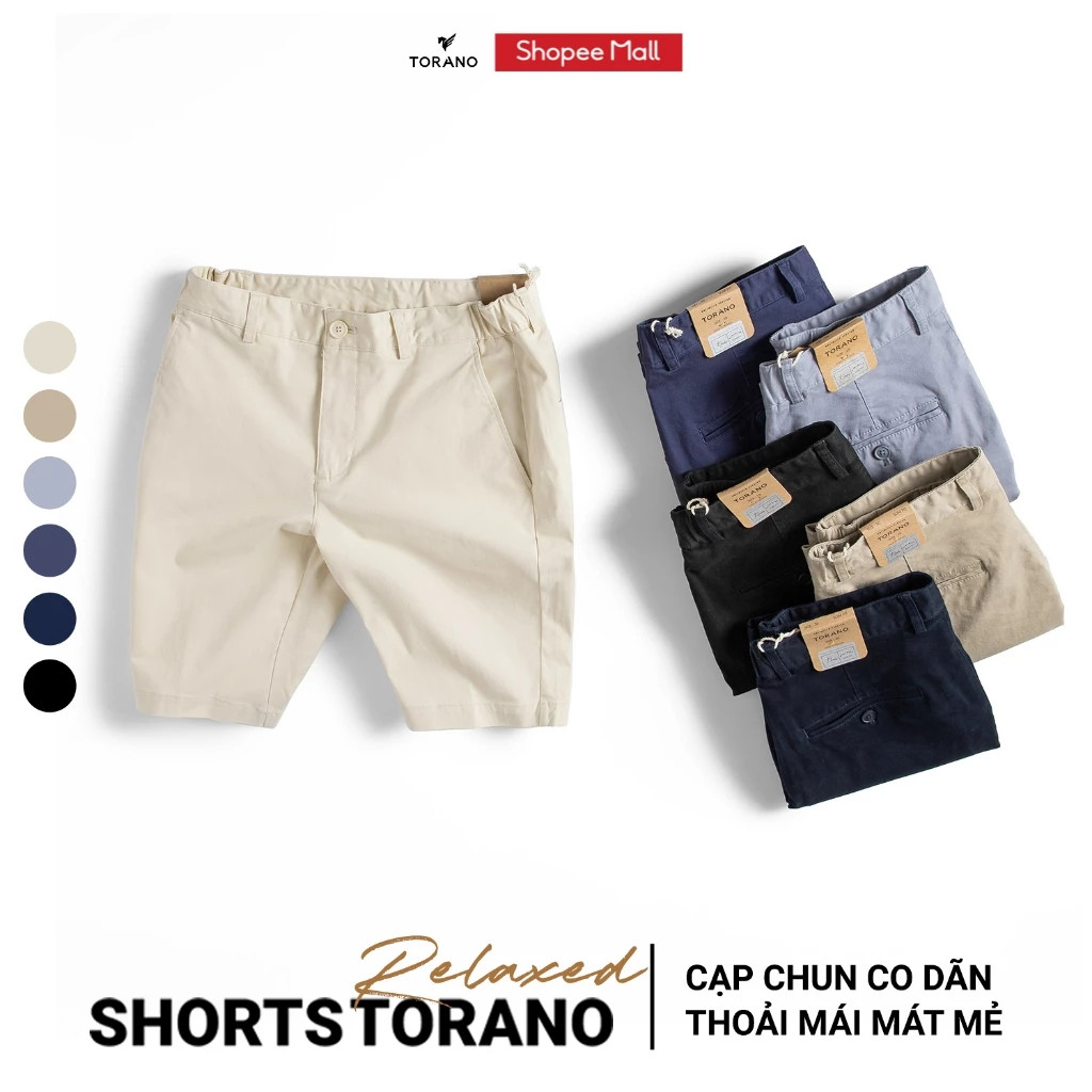 Quần Short Kaki Nam TORANO FSBK012: Vải Cotton Cao Cấp, Dây Dệt Sườn