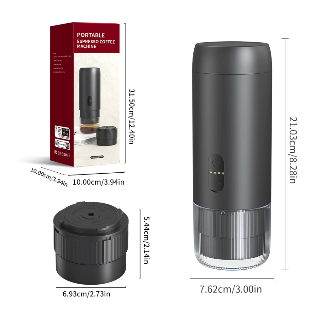 Máy Pha Cà Phê Mini Espresso Không Dây CLITON - Áp Suất 20Bar, Pha Cầm Tay Mini Tiện Lợi