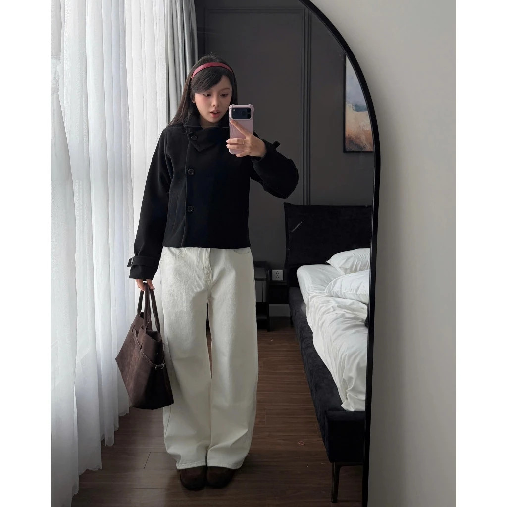 Quần Kaki Jean Calem Club: Dáng Suông Ống Rộng Unisex, Cạp Cao Tôn Dáng